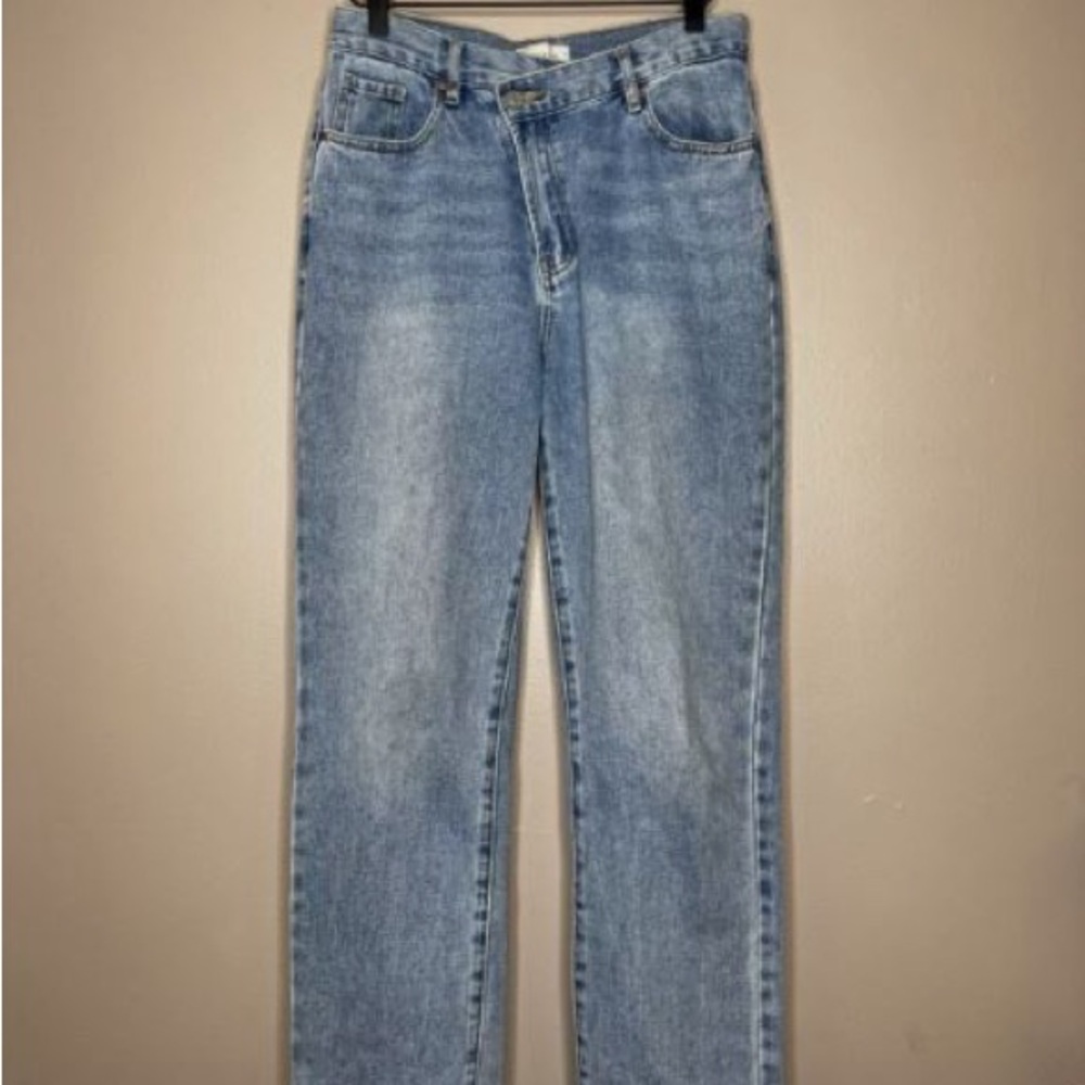 PacSun Asymmetrical Dad Blue Denim Jeans 27